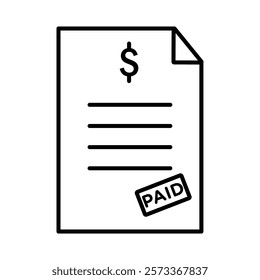 Invoice icon Outline thin set