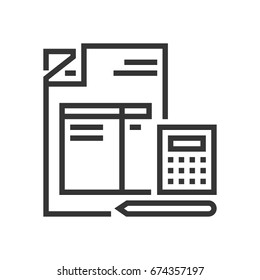 Invoice icon, part of the square icons, car service icon set. The illustration is a vector, editable stroke, thirty-two by thirty-two matrix grid, pixel perfect file.