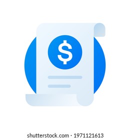 Invoice icon. Payment and bill invoice. Receipt icon. Tax and order symbol. Payroll icon. Vector illustration