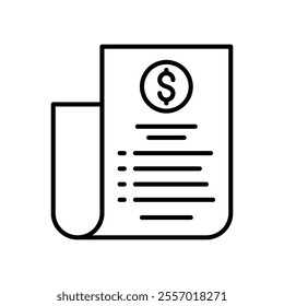 Invoice icon or payment bill receipt
