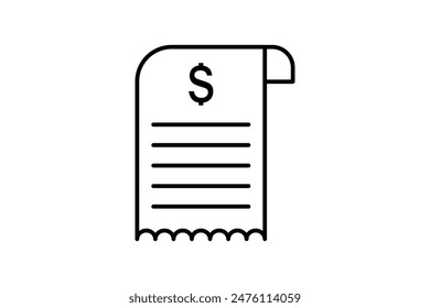 Invoice icon. icon related to accounting. suitable for web site, app, user interfaces, printable etc. line icon style. simple vector design editable
