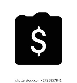 Icono de Factura que representa la solicitud de pago de facturación y la documentación financiera para las transacciones comerciales