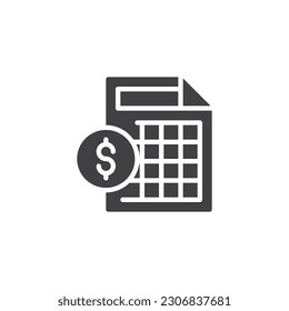 Invoice icon representing a detailed payment summary. Utilize this invoice icon to communicate transaction records in your ecommerce solution