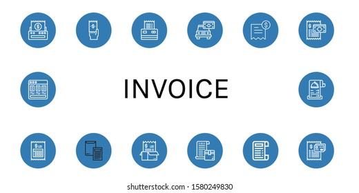 invoice icon set. Collection of Bill, Invoice, Receipt, Price list icons