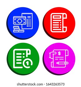 invoice icon set. Collection of Bill, Receipt, Invoice icons