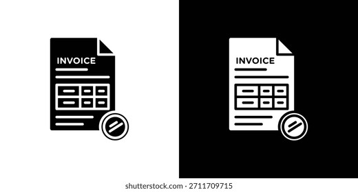 Icono de Factura Establecer colección. Silueta de Vector.
