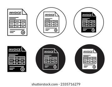 invoice icon set. hospital bill line icons. credit card invoice vector symbol. pay total bill sign. suitable for mobile app, and website UI design.