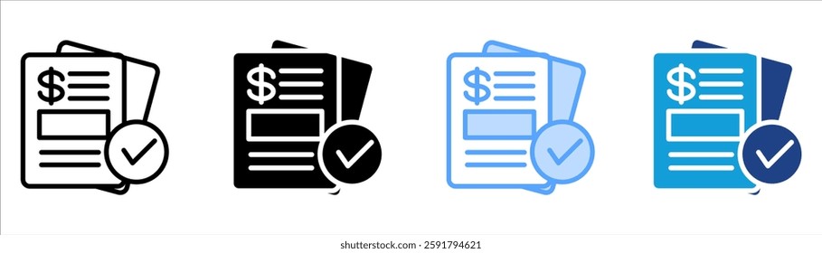 Invoice Icon Set Multiple Style Collection