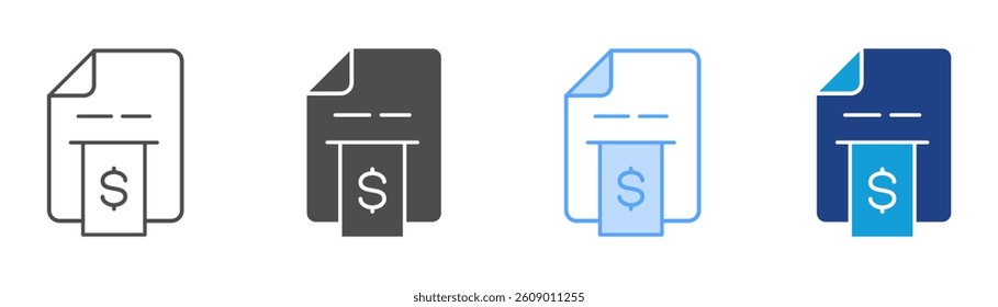 Invoice Icon Set Multiple Style Collection