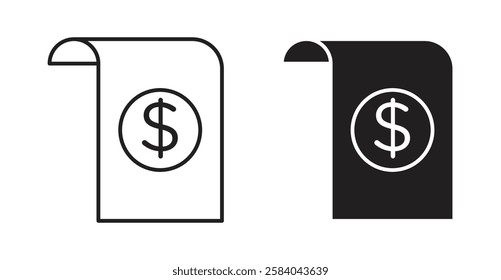 Invoice icon set in thin line. vector illustrations for web
