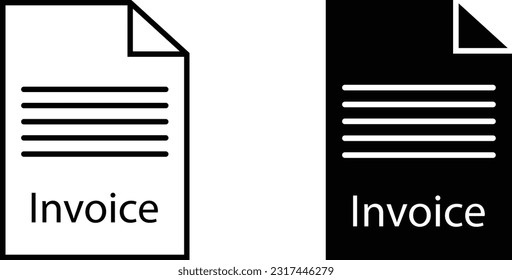 Invoice icon sheet, simple trendy flat style line and solid Isolated vector illustration on white background. For apps, logo, websites, symbol , UI, UX, graphic and web design. EPS 10.
