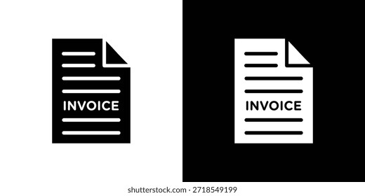 Invoice icon silhouette vector illustration isolated flat style