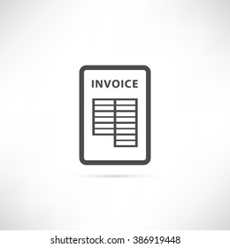 Invoice icon in simple outline design. EPS10 vector illustration.