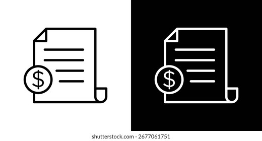 Invoice icon. Simple thin line, outline vectors