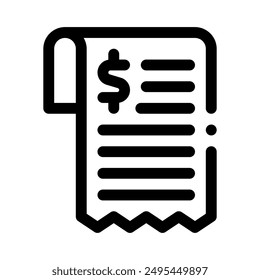 invoice icon with style outline