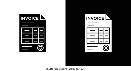 Invoice icon symbol for templates, web design and infographics