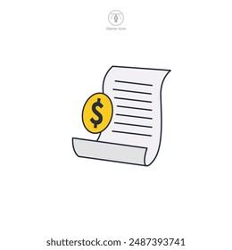 Invoice Icon symbol vector illustration isolated on white background