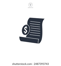 Invoice Icon symbol vector illustration isolated on white background