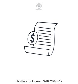 Invoice Icon symbol vector illustration isolated on white background