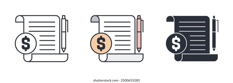 Invoice icon symbol vector illustration isolated on white background
