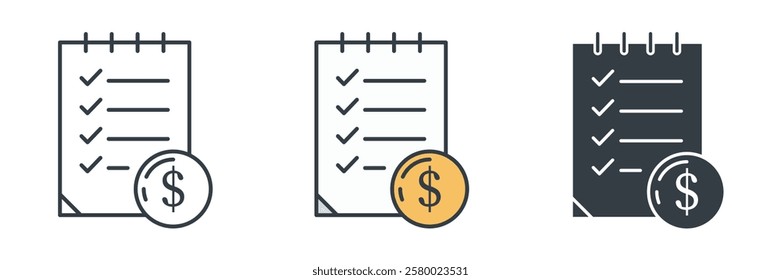 Invoice icon symbol vector illustration isolated on white background