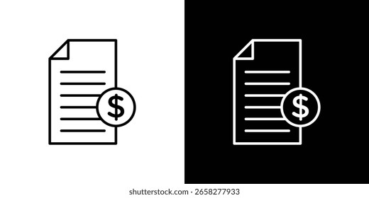 Icono de Factura. Símbolo para su diseño de Sitio web, logotipo, App, UI. Ilustración vectorial. EPS10