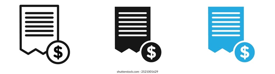 invoice icon thin line illustration