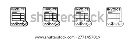 Invoice icon. thin stroke EPS 10. Vector illustrations pack.