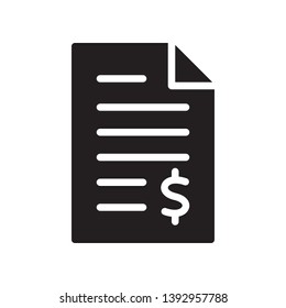 Invoice icon in trendy flat style design. Vector graphic illustration. Bill symbol for website design, logo, app, and ui. Vector file.Pixel perfect. EPS 10.
