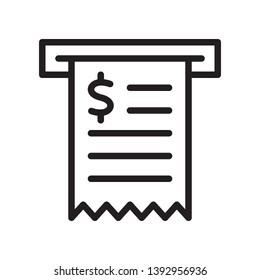Invoice icon in trendy outline style design. Vector graphic illustration. Bill symbol for website design, logo, app, and ui. Editable vector stroke.Pixel perfect. EPS 10.