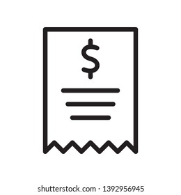 Invoice icon in trendy outline style design. Vector graphic illustration. Bill symbol for website design, logo, app, and ui. Editable vector stroke.Pixel perfect. EPS 10.