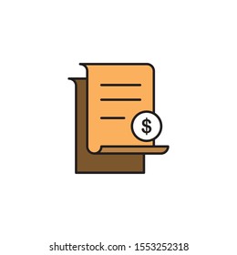 Invoice icon. Vector illustration can be used for topics office, file, report, tax, account, financial concept