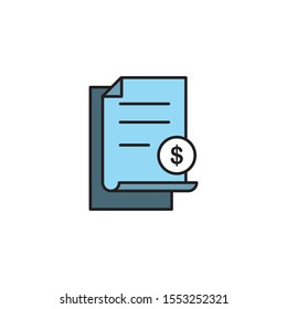 Invoice icon. Vector illustration can be used for topics office, file, report, tax, account, financial concept