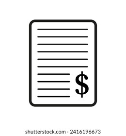 Invoice icon. Vector illustration. EPS 10.