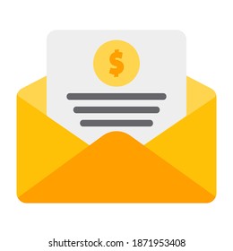 Invoice icon vector illustration in flat style for any projects, use for website mobile app presentation