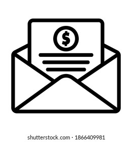 Invoice icon vector illustration in line style for any projects, use for website mobile app presentation