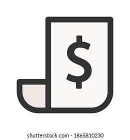 ilustración vectorial de icono de factura. diseño de color lineal de icono de factura.