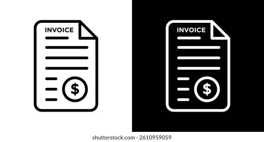 Invoice icon Vector isolated outline drawing.