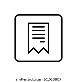 Invoice icon vector line square style