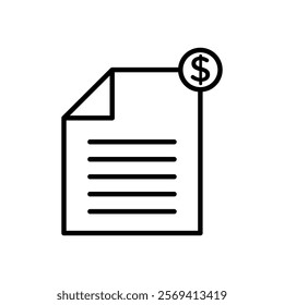 Invoice icon Vector logo outline