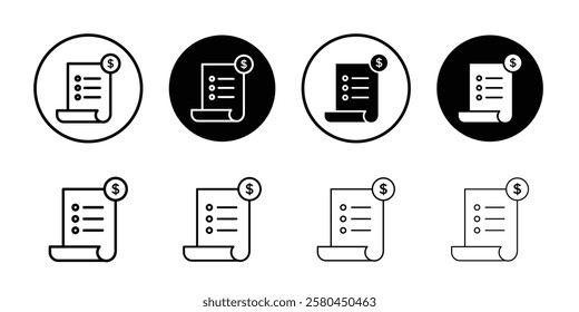 Invoice icon Vector logo outline