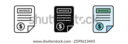 Invoice icon vector, Shopping receipt icon Payment and bill invoice, Bill receipt icon, Payment method related icons isolated on white background