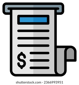 Invoice icon vector. Simple icon in filled line style, suitable for graphic design, website and mobile app