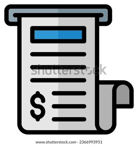 Invoice icon vector. Simple icon in filled line style, suitable for graphic design, website and mobile app