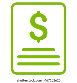 Invoice icon. Vector style is flat iconic symbol with rounded angles, eco green color, white background.