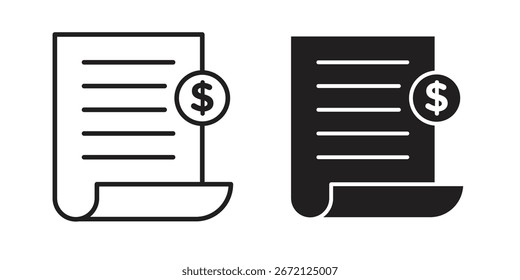 Icono de Factura Vector, símbolo, ilustraciones de logotipo