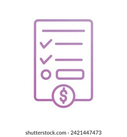 icono de factura con ilustración de material vectorial de fondo blanco