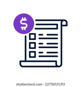 invoice icon for your website design, logo, app, UI.