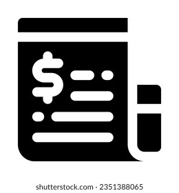 invoice icon for your website, mobile, presentation, and logo design.