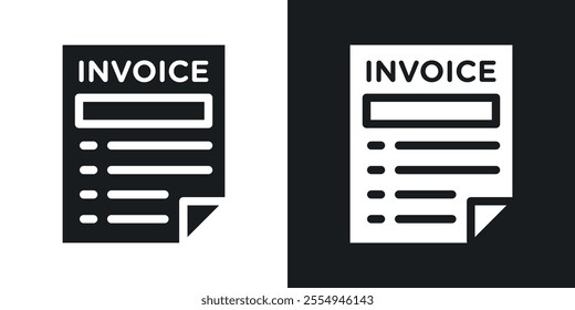 Invoice icons in solid black and white colors